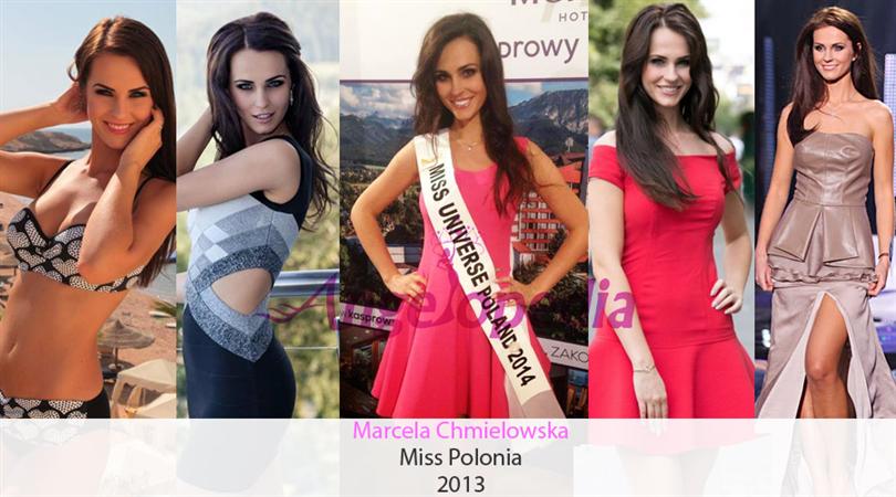 The reigning Miss Polonia is Marcela Chmielowska, she will be representing Poland at the Miss Universe 2014 pageant